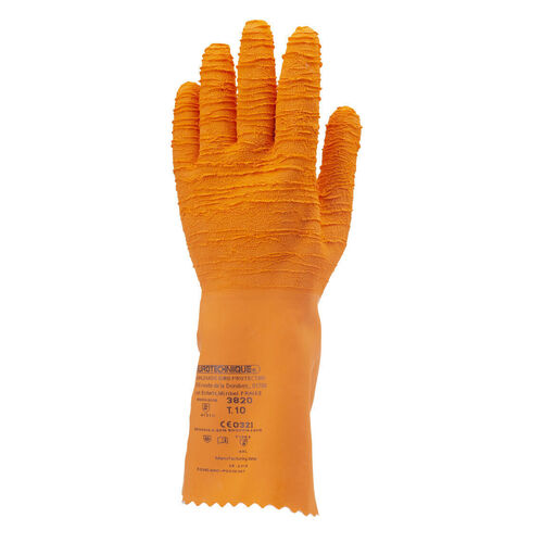 Gants chimie LATEX CR&Ecirc;P&Eacute; 3820