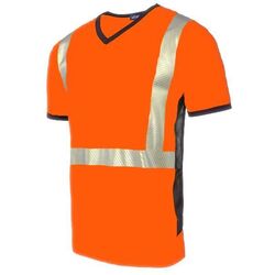 T-shirt HV col V bicolore Niederkorn Differdange, Luxembourg