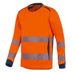 TEE-SHIRT LONG LIFE MANCHES LONGUES ORANGE/MARINE