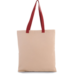 SAC SHOPPING PLAT EN TOILE AVEC POIGN&Eacute;ES CONTRAST&Eacute;ES