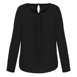 BLOUSE CR&Ecirc;PE MANCHES LONGUES FEMME