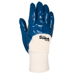 G. NITRILE LOURD, SUR SUPPORT JERSEY. BLEU. DOS A&Eacute;