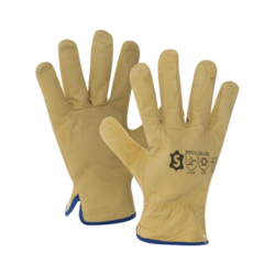 GANT CUIR TOUT FLEUR DE BOVIN JAUNE, DOUBLURE CONF