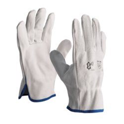 GANT CUIR PAUME FLEUR ET DOS CRO&Ucirc;TE DE BOVIN NATUR
