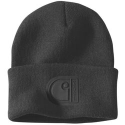 KNIT CUFFED C PATCH BEANIE